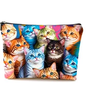 KITTEN 3D COSMETIC CASE 7X10 IN MANY USES DESIGN ON BOTH SIDES